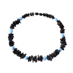 Amber Dog Collar Black/Turquoise