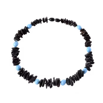 Amber Dog Collar Black/Turquoise