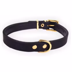 Chelsea Leather Collar Brass, Black