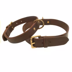 Chelsea Leather Collar Brass, Brown