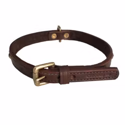 Chelsea Leather Collar Brass, Brown
