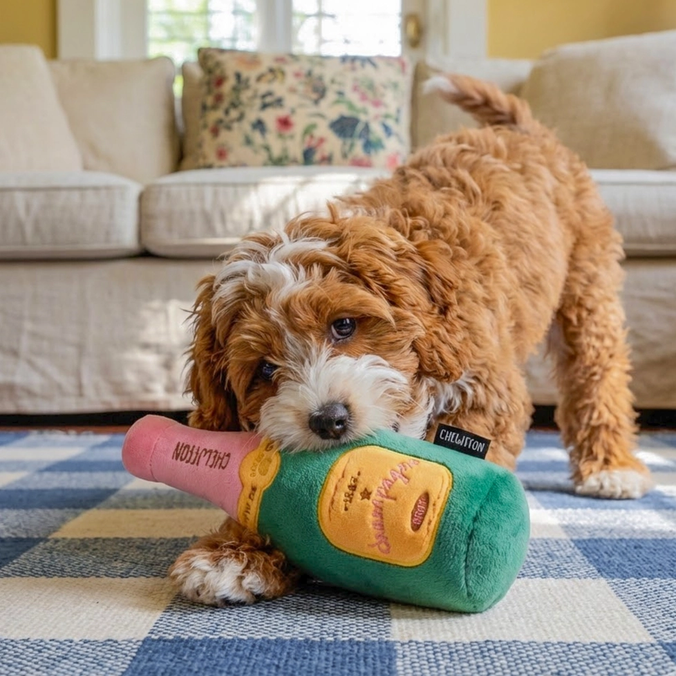 Champagne Bottle Squeaky Toy