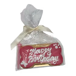 Dolci Impronte Birthday Bone Rosa – Handdekorerat Kex för Hund