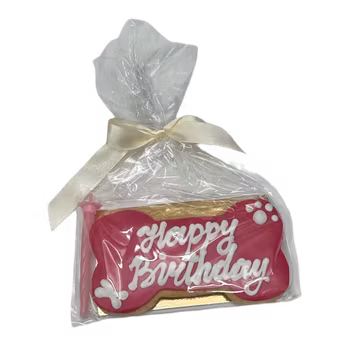 Dolci Impronte Birthday Bone Rosa – Handdekorerat Kex för Hund