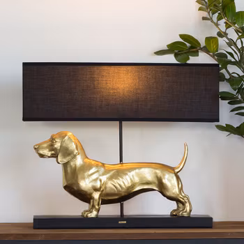 Happy House Lamp Dachshund Gold