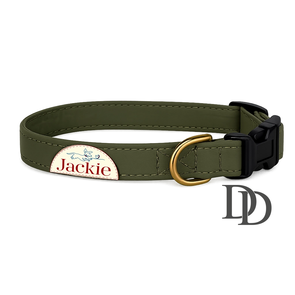 Jackie Hundhalsband Click-Lock Oliv