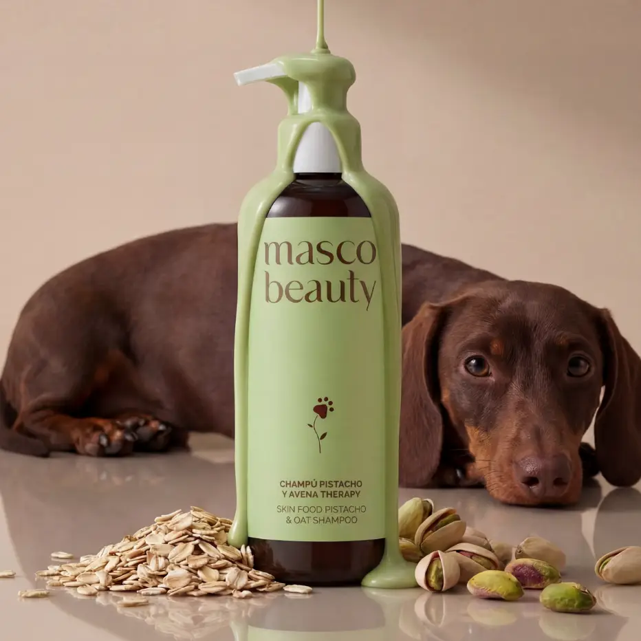 Masco Beauty Pistage & Havre Schampo för hund – För känslig hud