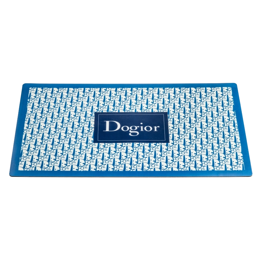 Dogior Underlägg till hundskål – Blå Monogram