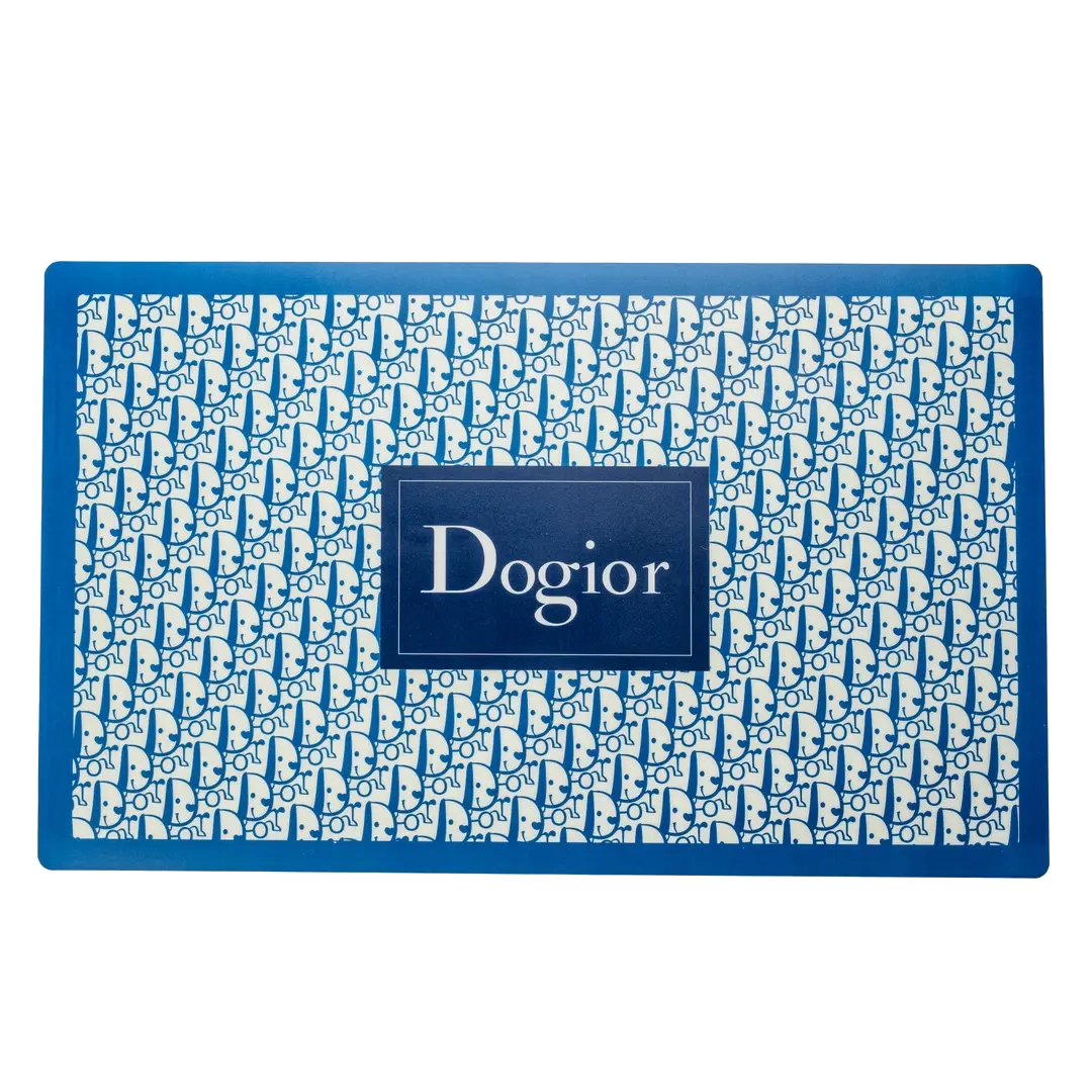 Dogior Underlägg till hundskål – Blå Monogram