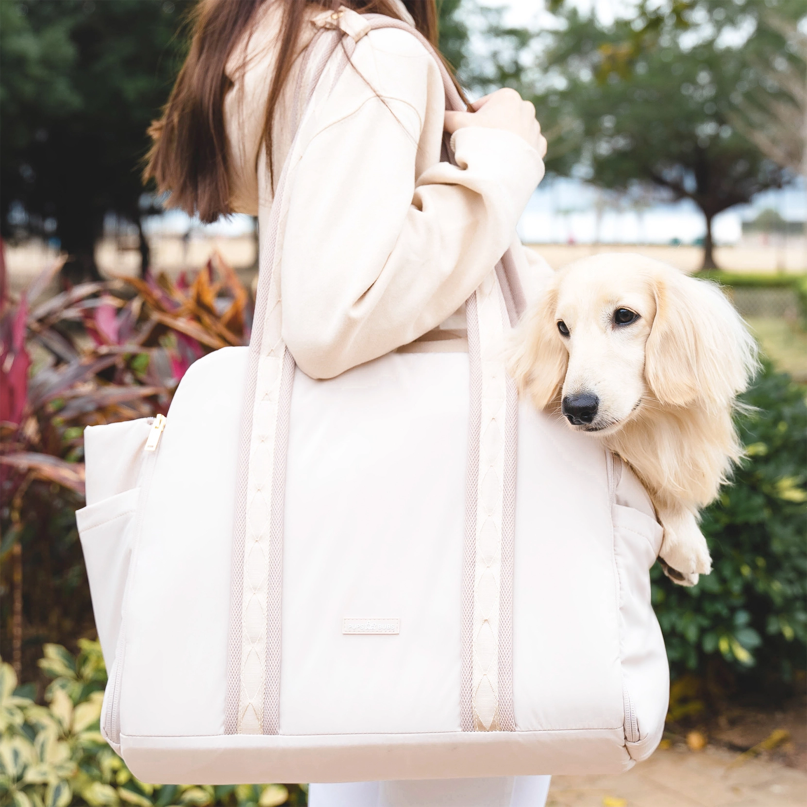 Everywhere Convertible Tote Bag för Hund, Sand