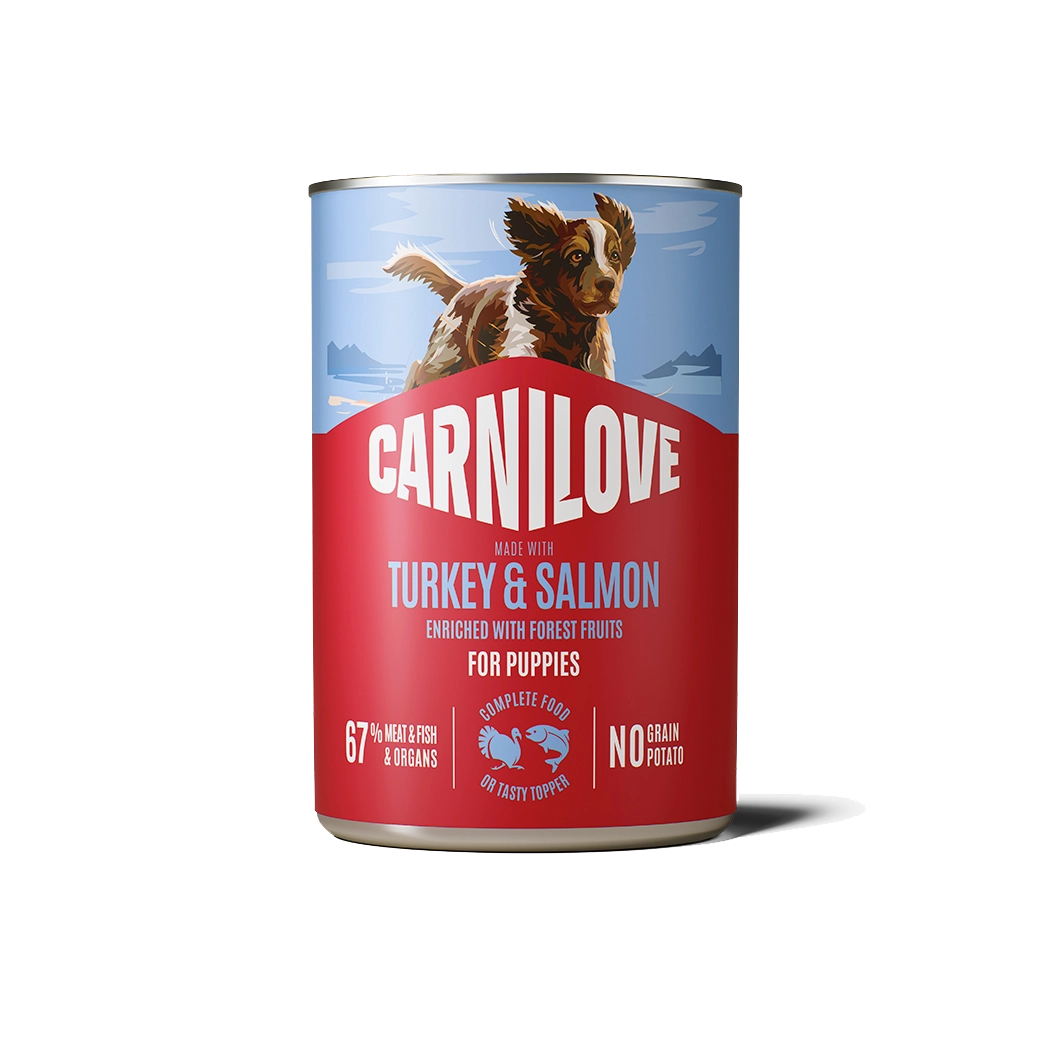 Dog Can Paté Puppies Salmon & Turkey 400 g
