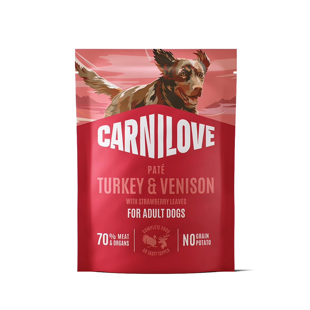 Dog Pouch Paté Turkey & Venison with Strawberry Leaves 300 g