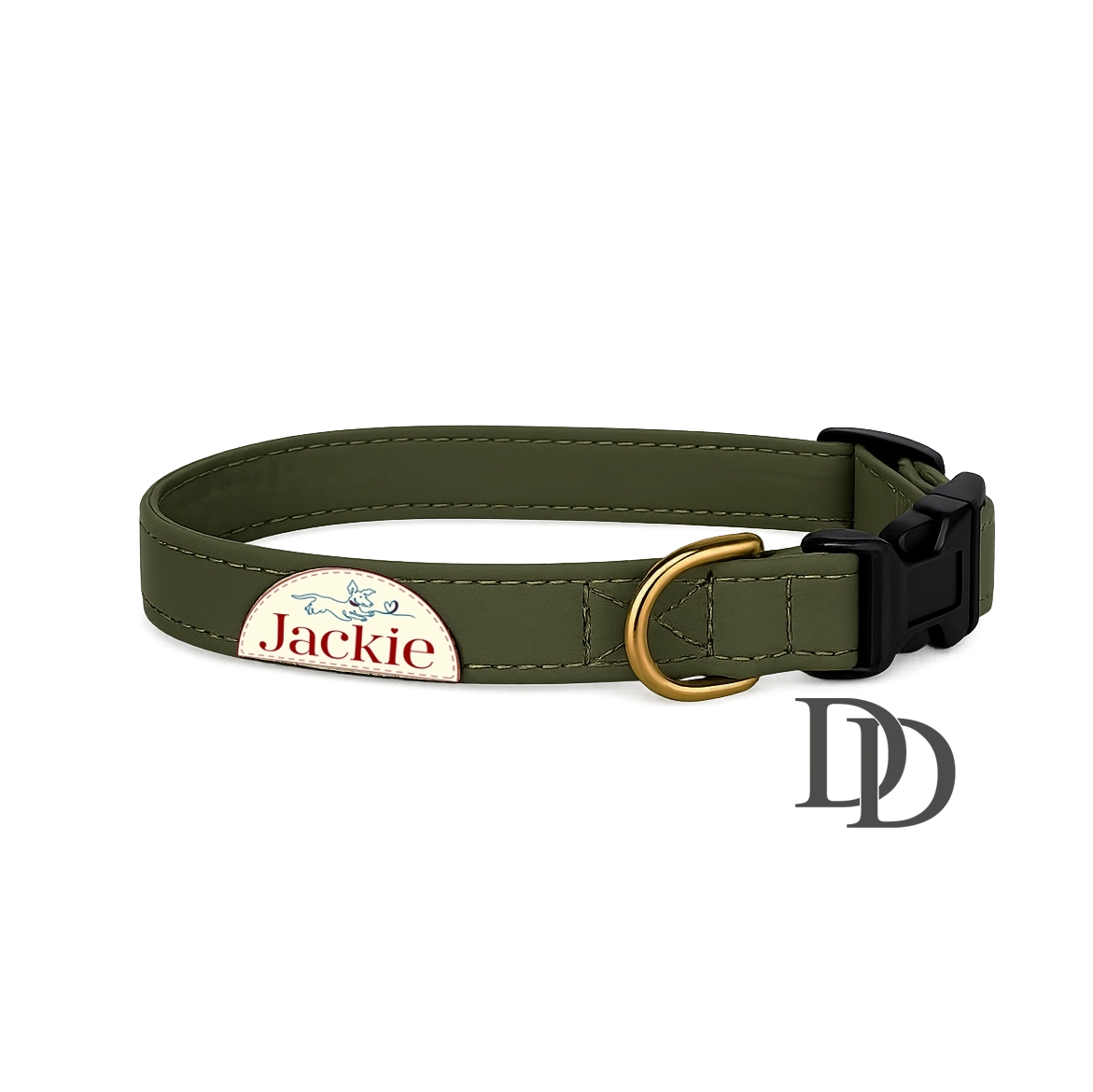Jackie Hundhalsband Click-Lock Oliv