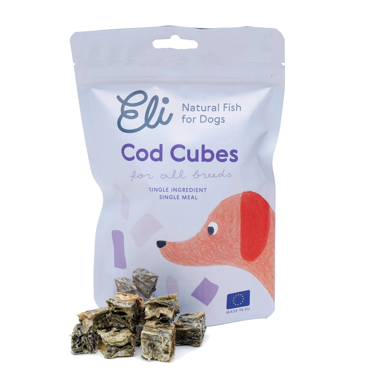 Dried Cod Skin Cubes For Dogs 80g