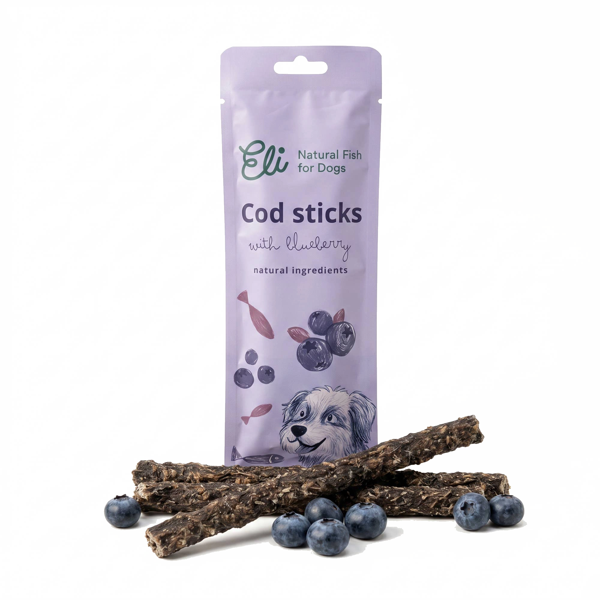 Dried Cod Sticks With Blueberries 3-p