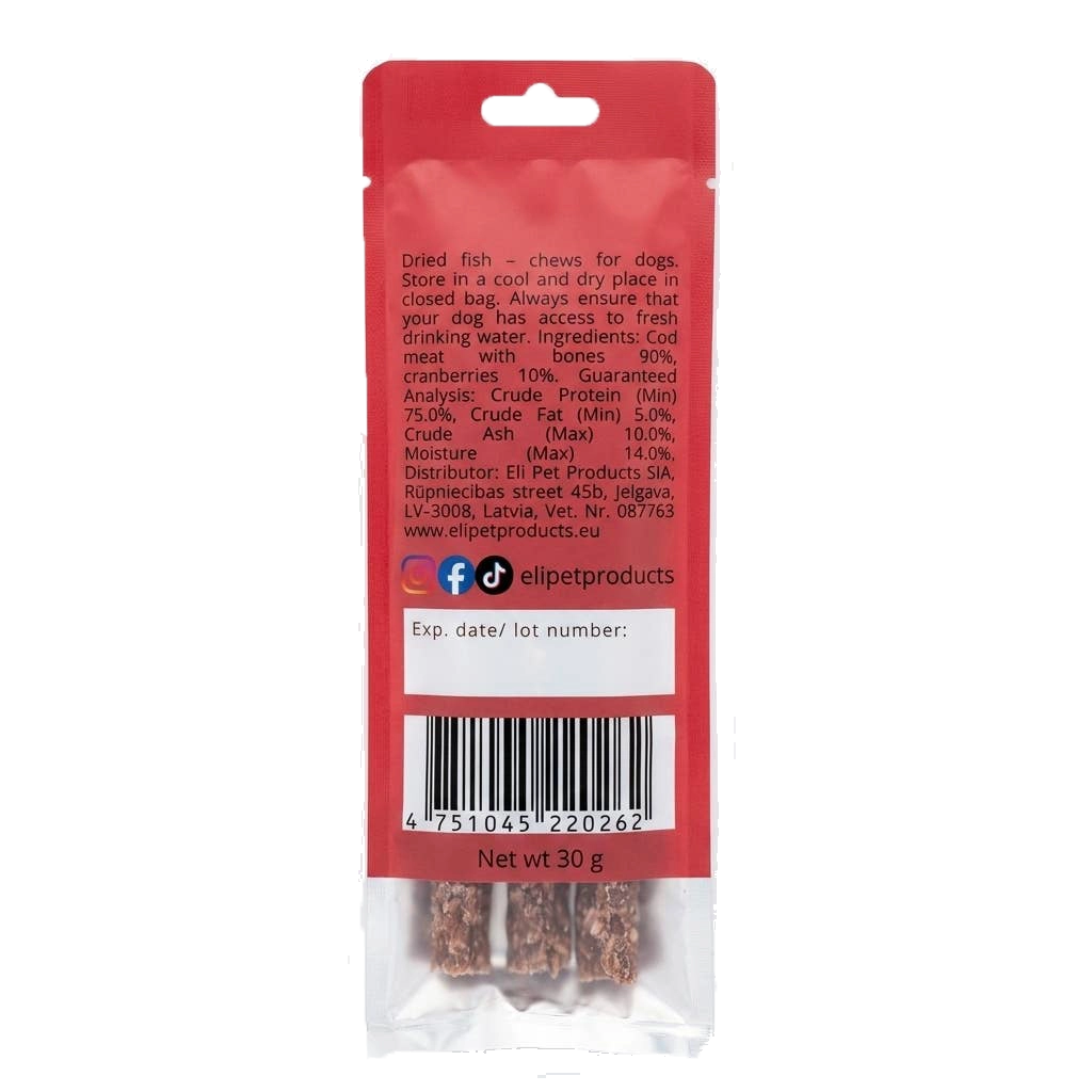 Dried Cod Sticks With Cranberries – 3-pack