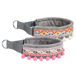 Doxie Collar Boho PomPom – Handgjort Halvstryp