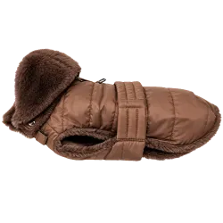 Quilted Dog Coat, Brown