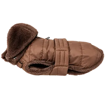 Quilted Dog Coat, Brown
