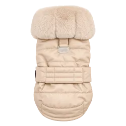 Quilted Dog Coat, Beige