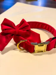 Jackie Halsband Röd Sammet