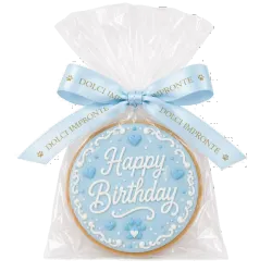 Dolci Impronte Round Birthday Cookie Blue