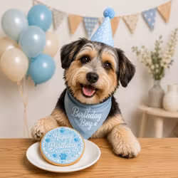 Dolci Impronte Round Birthday Cookie Blue