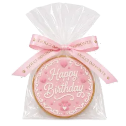 Dolci Impronte Round Birthday Cookie Pink