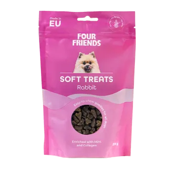 FourFriends Soft Treats Rabbit 200 g – Mjukt hundgodis med kanin