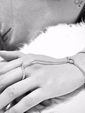 Silver ring med armband