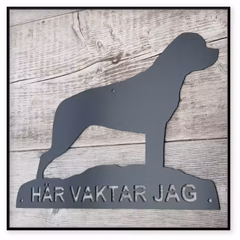 Varningsskylt med två valfria motiv eller ett stort