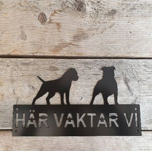 Varningsskylt med två valfria motiv eller ett stort