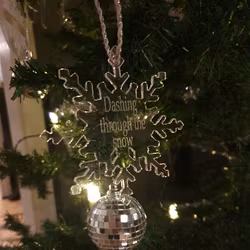 Snöflinga med text