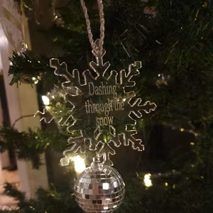 Snöflinga med text