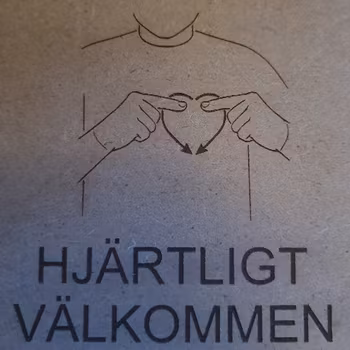 Välkommen Skylt med TAKK