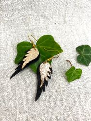 Dubbel "Änglavingar", mellan + liten. Svart och Roséguldig