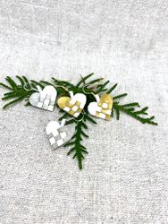 Guld/vit "Flätat hjärta"