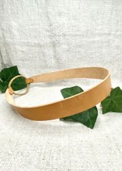 Läder-hårband, natur 2,5 cm