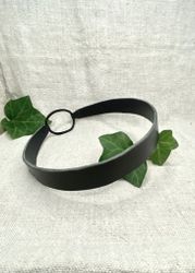 Läder-hårband, svart 2,5 cm