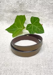 Läderarmband, smalt, dubbelt. Brun metallisk