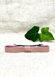 Hårklämma, stor med rosa läderrosett