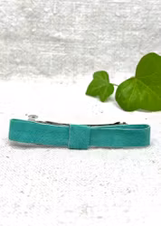 Hårklämma, stor med turkos mockarosett