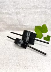 Svart reptilmönstrad läder-Omtag, stor