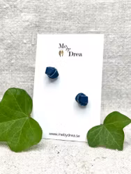 Havsblå "Knut" - läderörhängen