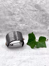 Läderarmband "Cleo" silvergrå med nätmönster, nr 3