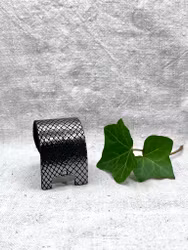Läderarmband "Cleo" silvergrå med nätmönster, nr 3