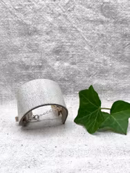 Läderarmband "Cleo" silverbeige med rand, nr 8