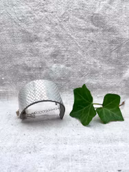 Läderarmband "Cleo" silverbeiget med nätmönster, nr 9
