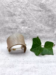 Läderarmband "Cleo" senapsgult med silver, nr 10