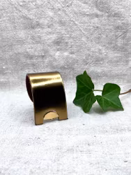 Läderarmband "Cleo" brun-guldig, blank, nr 19